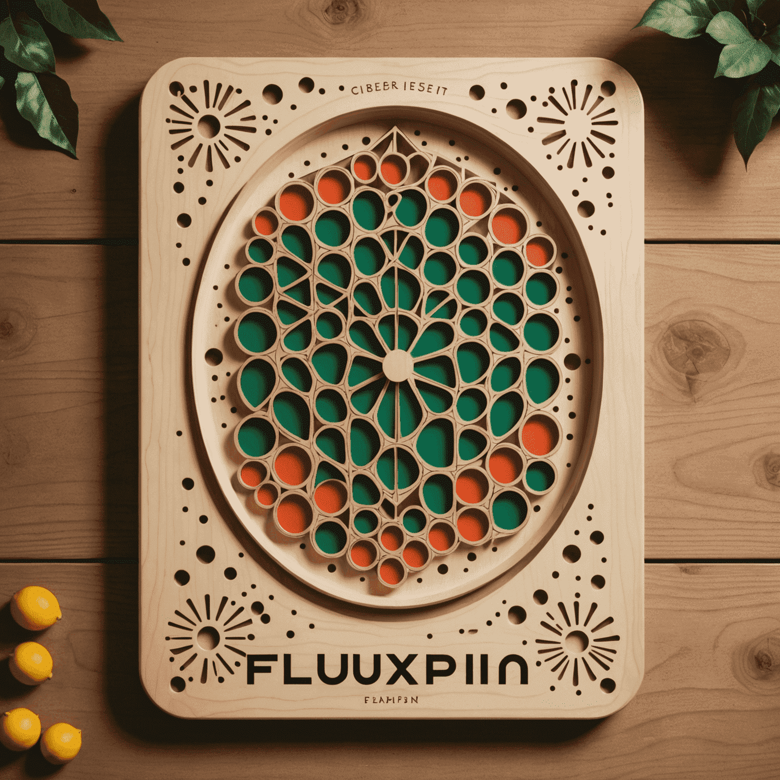 Logo de Fluxpin: Un tablero de Plinko estilizado con caminos estacionales