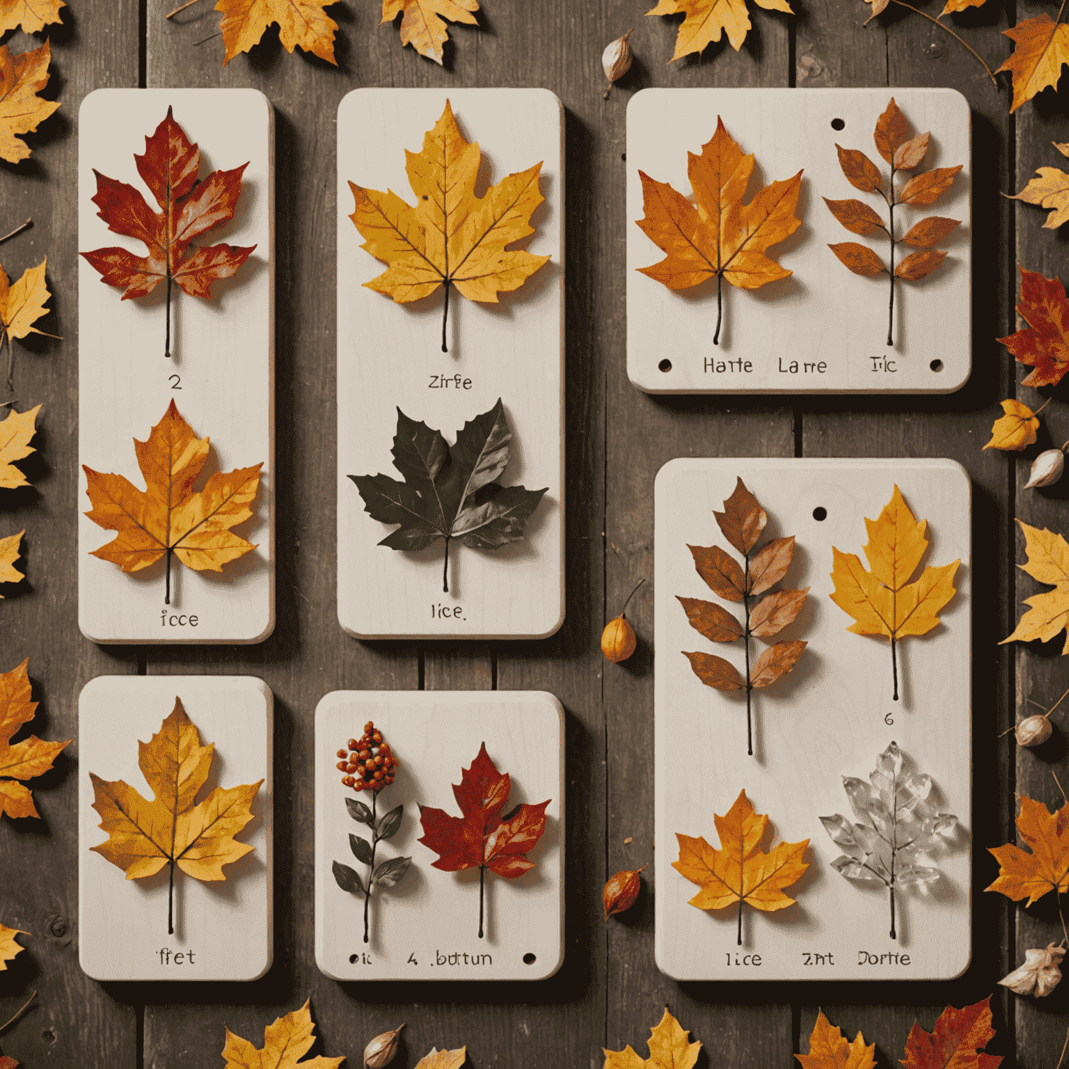 Cuatro tableros de Fluxpin mostrando las variaciones estacionales: clavijas florales en primavera, clavijas derretidas en verano, hojas caídas en otoño y clavijas de hielo en invierno.