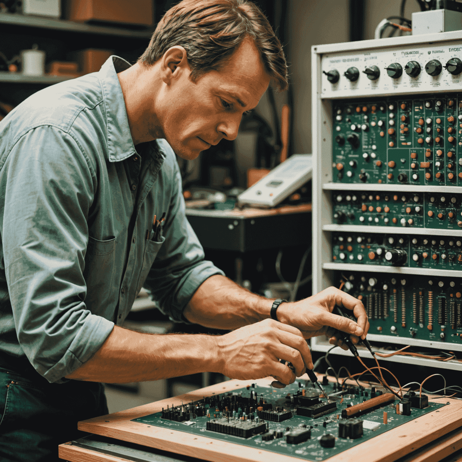 Imagen de un técnico reparando un tablero de Fluxpin